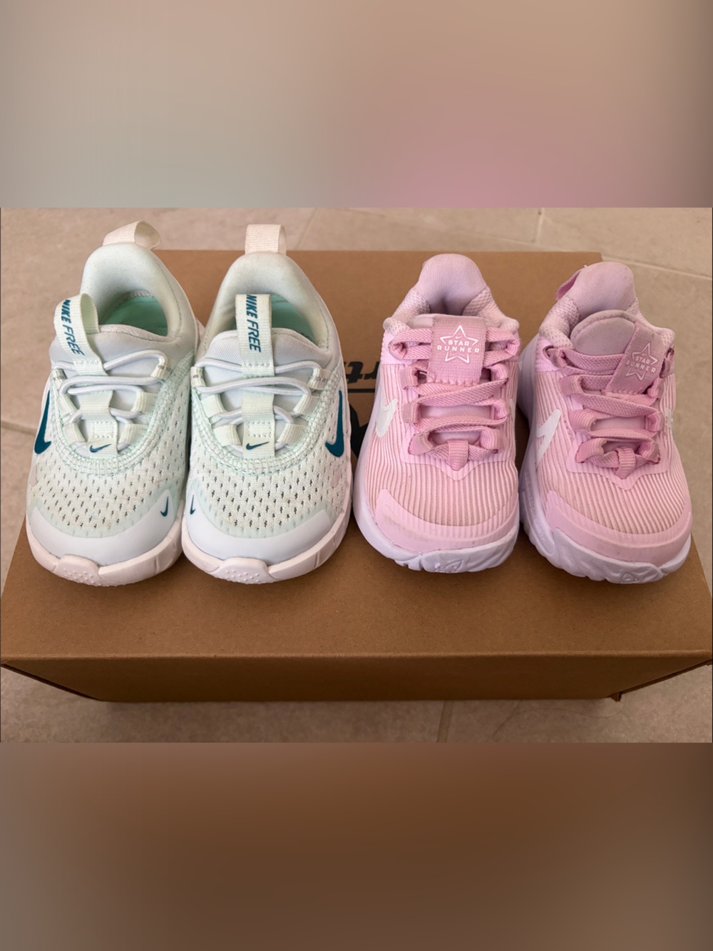 Nike Kids Sneakers in Mint Green and Pink